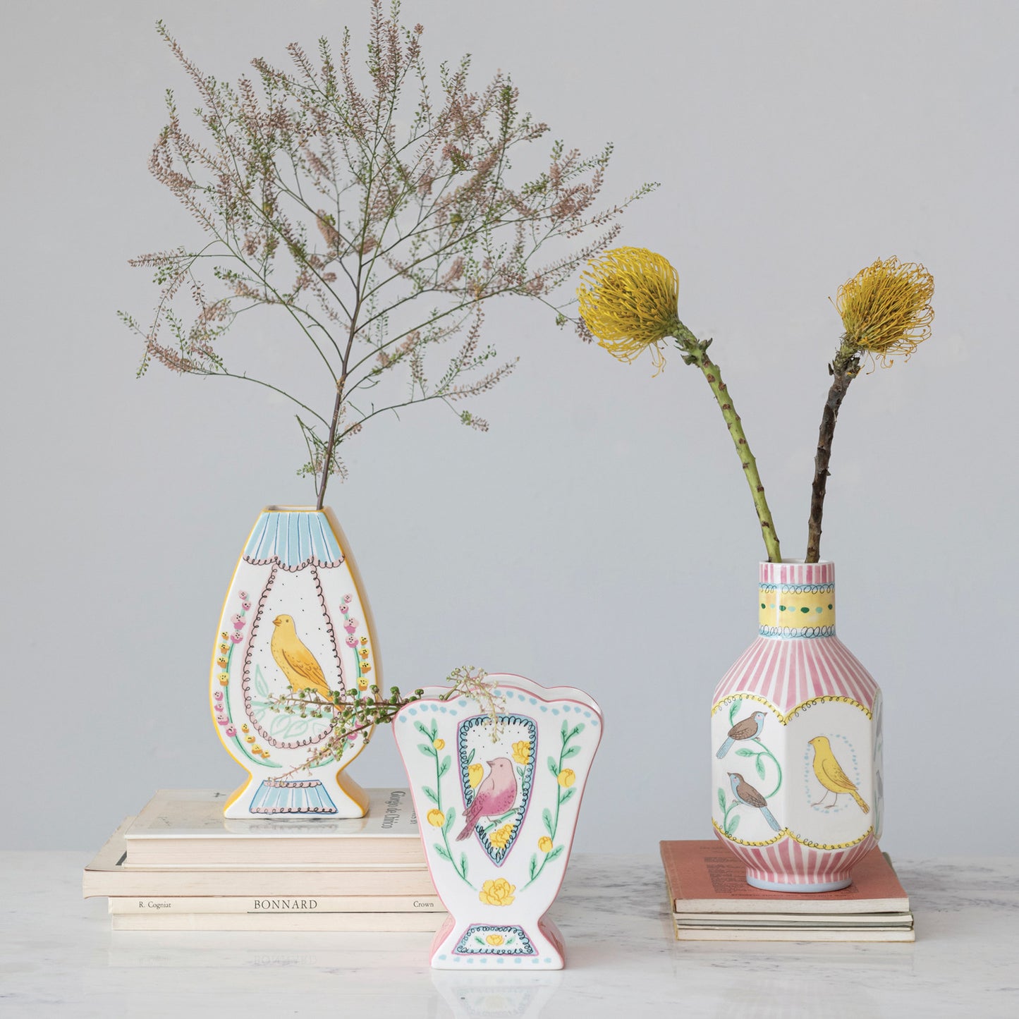 Whimsical Round Bird Vase